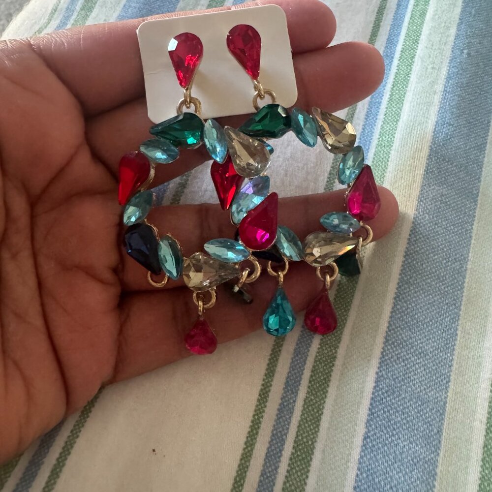 Statement Nyc Geometric Earrings Infinity Crystal… - image 1